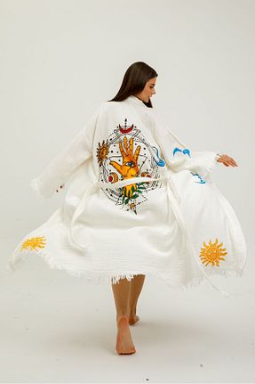 کیمونو و کافتان سفید زنانه %100 پنبه Befera Design - کد 879307061