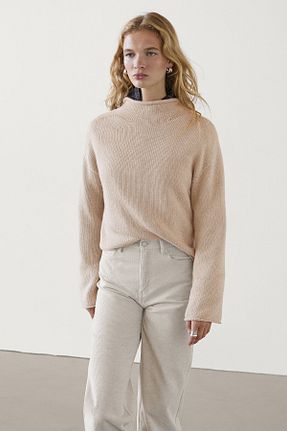 پلیور بژ زنانه ساده Massimo Dutti - کد 879308367