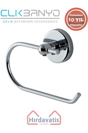 پایه دستمال توالت طوسی برنجی ÇELİK BANYO - کد 879319451