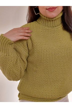 پلیور سبز زنانه Saç Örgü ESSLİFMA - کد 879327372