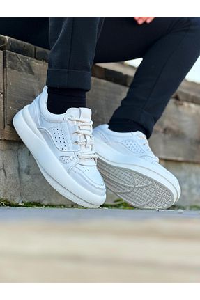 کفش اسنیکر سفید مردانه چرم اصل ByItallanoshoes - کد 879335150