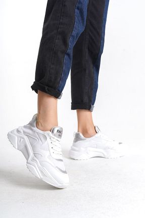 کفش اسنیکر سفید زنانه بند دار BZ Moda - کد 879339914