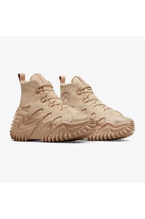 کفش اسنیکر بژ زنانه بند دار Converse - کد 879340372
