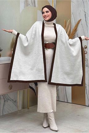 پانچو حجاب قهوه ای زنانه اکریلیک TRENDTESETTÜR - کد 879367897
