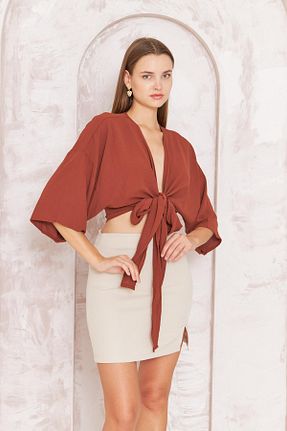 کیمونو و کافتان نارنجی زنانه پلی استر Darlin Moda - کد 849909026