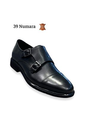 کفش کلاسیک مشکی مردانه چرم خالص İriayak - کد 879435778