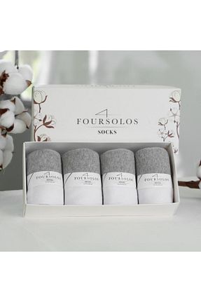 جوراب سفید مردانه پنبه ای FOURSOLOS - کد 867662762