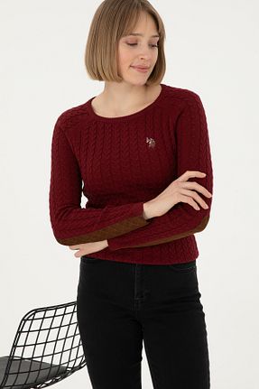 پلیور قهوه ای زنانه ساده U.S. Polo Assn. - کد 879434342