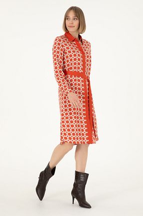لباس نارنجی زنانه بافتنی U.S. Polo Assn. - کد 879434202