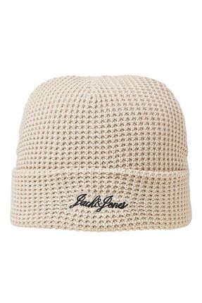 کلاه پشمی بژ زنانه پنبه ای Jack & Jones - کد 879436471