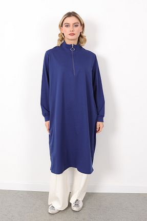 تونیک حجاب سرمه ای زنانه پنبه ای Linvey - کد 877086325