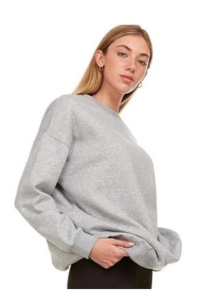 سوئیشرت طوسی زنانه ساده SİETE - کد 876812714