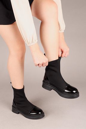بوت / نیم بوت مشکی زنانه چرم مصنوعی Birikon - کد 879450722