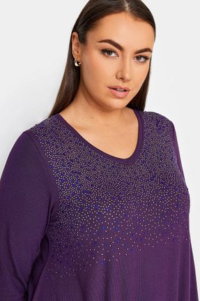 بلوز بنفش زنانه ساده Stil Diva - کد 879456018