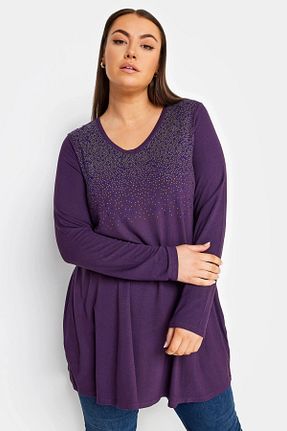 بلوز بنفش زنانه رگولار Stil Diva - کد 879456018
