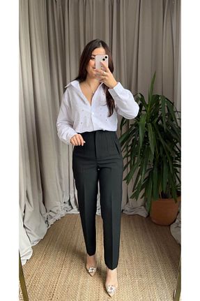 شلوار پارچه ای مشکی زنانه سایز اورجینال Mistanbul - کد 873788087