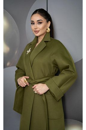 پالتو خاکی زنانه پشمی Eccim Fashion - کد 879482363