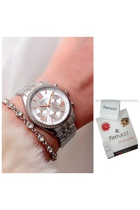 ساعت مچی سفید زنانه 36 میلی متر Ferrucci - کد 879479488