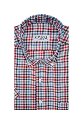 پیراهن قرمز مردانه گشاد SÜVARİ - کد 751930501
