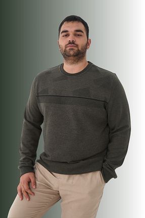 سوئیشرت سایز بزرگ خاکی مردانه سایز بزرگ Maccali - کد 878255572