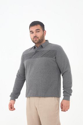 تیشرت سایز بزرگ طوسی مردانه سایز بزرگ Maccali - کد 879497145