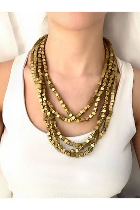 گردنبند جواهر طلائی زنانه منجق İPAR AKSESUAR - کد 267146054
