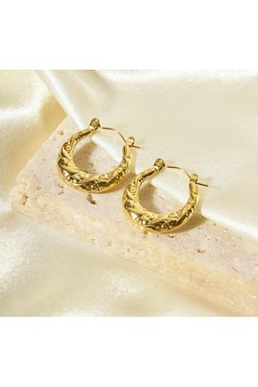 گوشواره استیل (فولاد) زرد زنانه استیل (فولاد) Swen Collection - کد 879683719