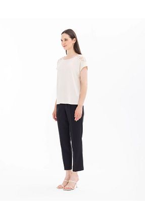 بلوز بژ زنانه یقه دوچرخه SEÇİLSTORE - کد 879680325