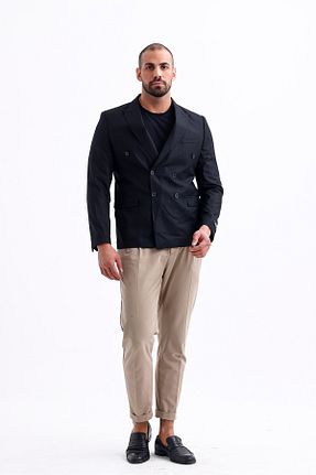 کت سایز بزرگ مشکی مردانه پارچه Koch London - کد 879766807