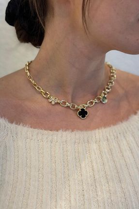 گردنبند استیل ( فولاد ) طلائی زنانه استیل (فولاد) yucelique - کد 879715821