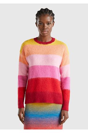 پلیور صورتی زنانه رگولار United Colors of Benetton - کد 879808315