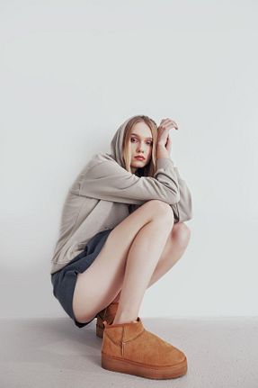 بوت / نیم بوت قهوه ای زنانه پارچه ای Muggo - کد 761050569