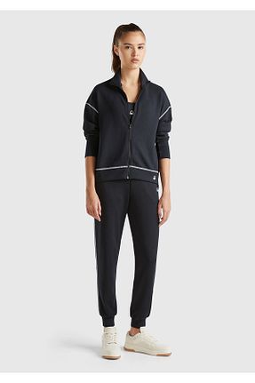 سوئیشرت مشکی زنانه ساده United Colors of Benetton - کد 879847200