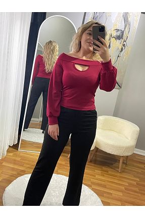 بلوز قرمز زنانه ساده Butik - کد 879845319