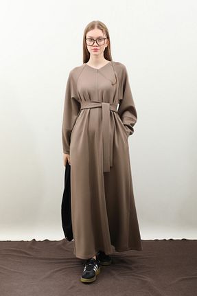 لباس حجاب قهوه ای زنانه اورسایز ZÜLAYS - کد 879855325