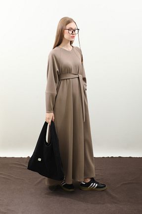 لباس حجاب قهوه ای زنانه اورسایز ZÜLAYS - کد 879855325