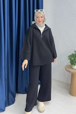 ست بالاتنه و پائین تنه مشکی زنانه تریکو lurex moda - کد 879880853