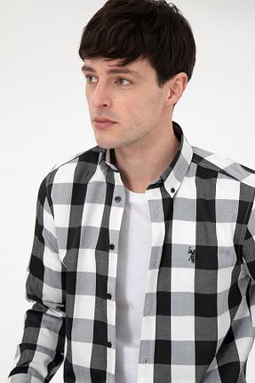 پیراهن مشکی مردانه یقه پیراهنی U.S. Polo Assn. - کد 879876087