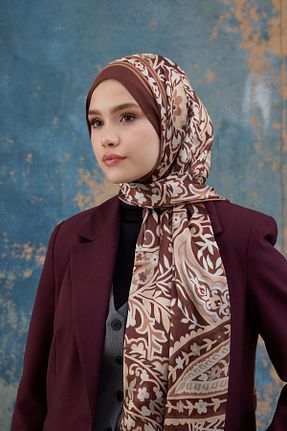 شال قهوه ای زنانه ویسکون İpekhan - کد 871654219