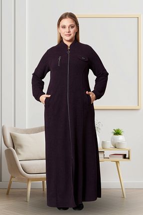 مانتو بلند بنفش زنانه مخلوط پلی استر Ferace - کد 879891112