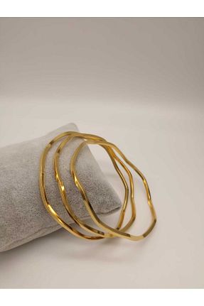 دستبند استیل (فولاد) زرد زنانه استیل (فولاد) TLSMACCESORIES - کد 879901326