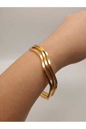 دستبند استیل (فولاد) زرد زنانه استیل (فولاد) TLSMACCESORIES - کد 879901326