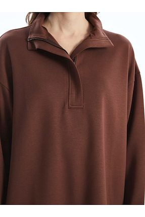 سوئیشرت قهوه ای زنانه ساده LC Waikiki - کد 879916486