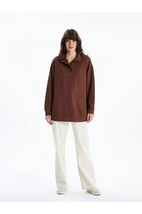 سوئیشرت قهوه ای زنانه ساده LC Waikiki - کد 879916486