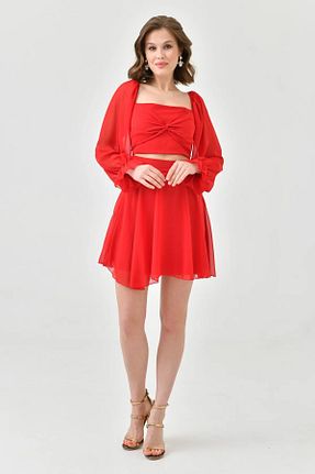 لباس قرمز زنانه بافتنی WOMAN VISION - کد 786379047