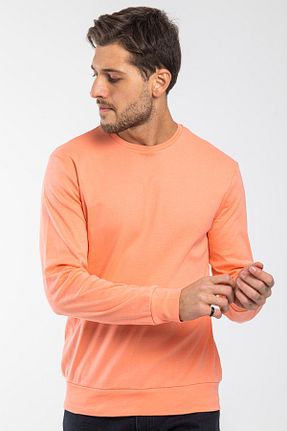 سوئیشرت نارنجی مردانه ساده Superlife - کد 88199581