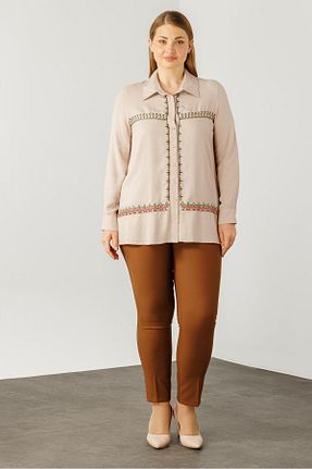 پیراهن بژ زنانه رگولار Moda İlgi - کد 879931894
