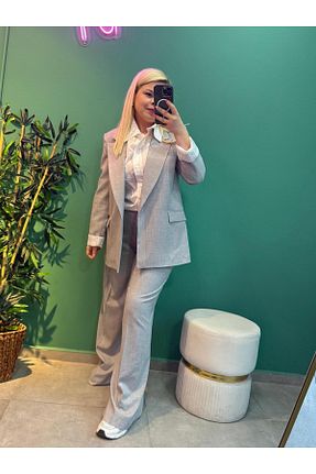 ست بالاتنه و پائین تنه طوسی زنانه بافتنی Tuğba - کد 879949773