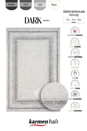 فرش طوسی اکریلیک Karmen - کد 749804755