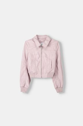 کاپشن صورتی زنانه Relaxed Bershka - کد 879948914